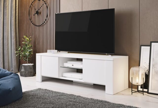 Cama TV stand WEST 42/130/42 white/white matt - imagine 3