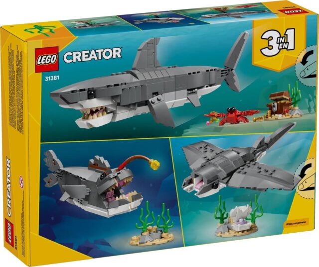 LEGO CREATOR 3 IN 1 31381 Fierce Shark with a Treasure Chest - imagine 2