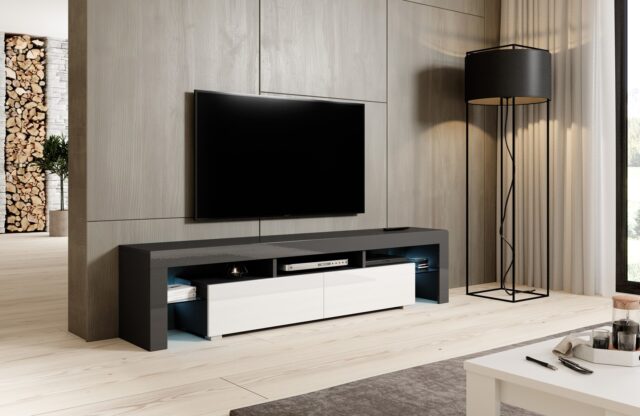 Cama TV stand TORO 200 grey/white gloss - imagine 3