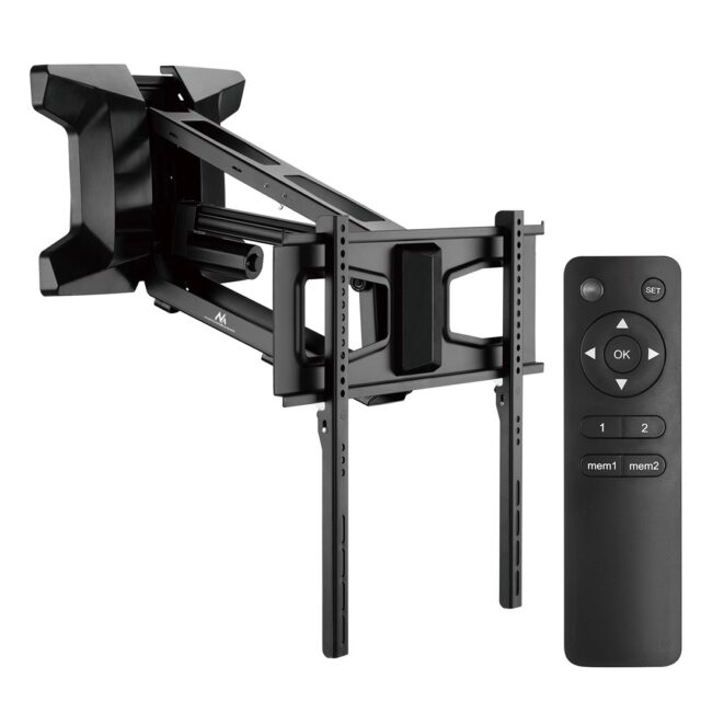 Maclean MC-891 Electric TV Wall Mount Bracket with Remote Control Height Adjustment 37'' - 70  max. VESA 600x400 up to 35kg Above Fireplace Mount Sturdy - imagine 2