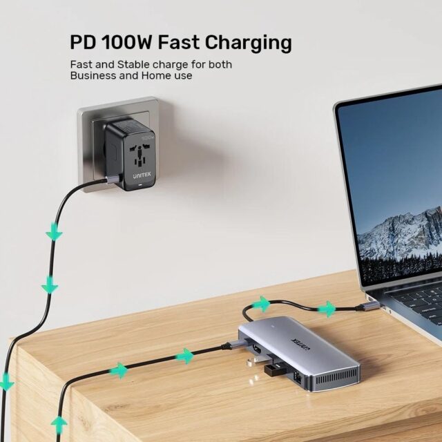 UNITEK ACTIVE HUB USB-C 10GBPS M.2 HDMI  PD 100W - imagine 8