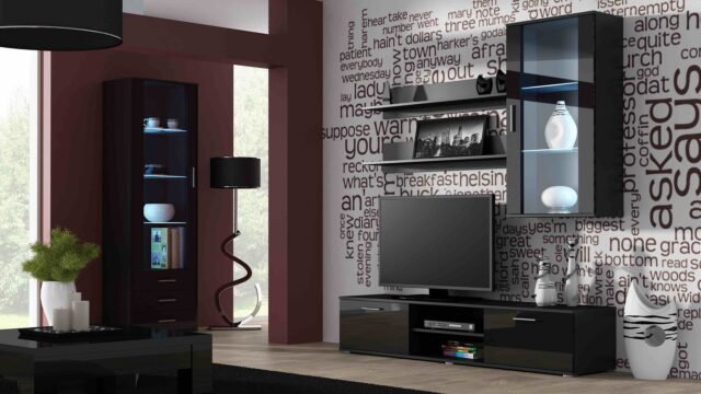 Cama TV stand SOHO 180 black/black gloss - imagine 6