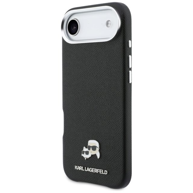 Case Karl Lagerfeld Karl & Choupette Head Pins Saffiano MagSafe for iPhone Air black - imagine 2