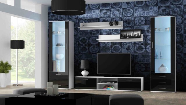 Cama TV stand SOHO 180 white/black gloss - imagine 2