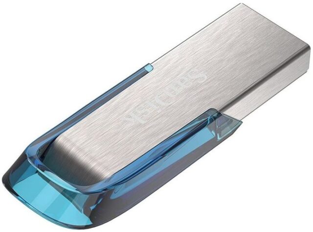 SanDisk Ultra Flair USB flash drive 128 GB USB Type-A 3.2 Gen 1 (3.1 Gen 1) Blue  Silver - imagine 5