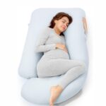MOMCOZY PP101 U SHAPED PREGNANCY PILLOW VELVET DARK GREY