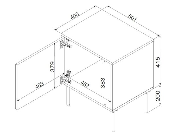 Cama INSERTO bedside cabinet  2 pcs  50x40x61.5 cm  black + LED - imagine 9