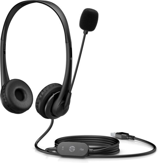 HP Stereo USB Headset G2 Wired Head-band Office/Call center Black - imagine 3