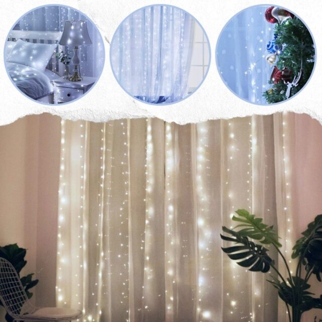 EXTRALINK KURTYNA ŚWIETLNA 300 LED ZIMNE 3X3 ŚWIĄTECZNE CHOINKOWE GIRLANDA 5V USB - imagine 7