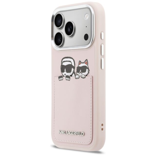 Case Karl Lagerfeld Karl & Choupette     Print & Pocket for iPhone 17 Pro pink - imagine 2