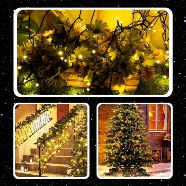 EXTRALINK LAMPKI CHOINKOWE ŚWIĄTECZNE 100 LED ŚWIATEŁKA CIEPŁE BIAŁE NA BATERIE 10,5M - imagine 3