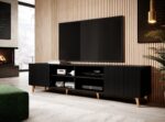Cama RTV cabinet PAFOS 200x42x52 Black matt - imagine 5