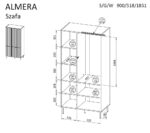 Cama 5 ALMERA wardrobe 90x52x185 walnut/cashmere - imagine 4