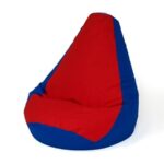 Sako bag pear-shaped pouffe dark blue-red XL 130 x 90 cm