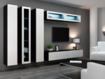 Cama TV Stand VIGO '180' 30/180/40 black/white gloss - imagine 8