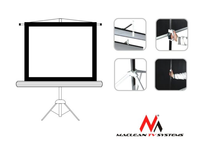 Projection Screen With 200x200 Tripods Maclean MC-680 - imagine 3