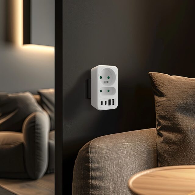 Current socket x2 + 4xUSB Maclean  splitter with 2 sockets  2xUSB A  2xUSB C PD 20W  1x16A + 1x6A  MCE249 F/W - imagine 7