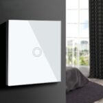 Touch-sensitive light switch MACLEAN Energy MCE702W single  glass  with round button White - imagine 6