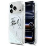 Case Karl Lagerfeld Liquid Glitter Karl  Script Logo MagSafe for iPhone 17 Pro Max transparent