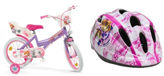 16  Paw Patrol Purple 1680 Girl children's bicycle + Paw Patrol pink children's helmet TOIMSA 10896 - imagine 6