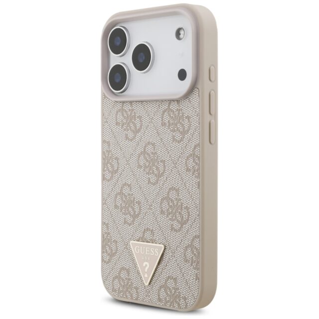 Case Guess 4G Strap Triangle Logo        MagSafe for iPhone 17 Pro pink - imagine 3