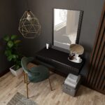 Dressing table with mirror PAFOS 80x41.6x100 mat black