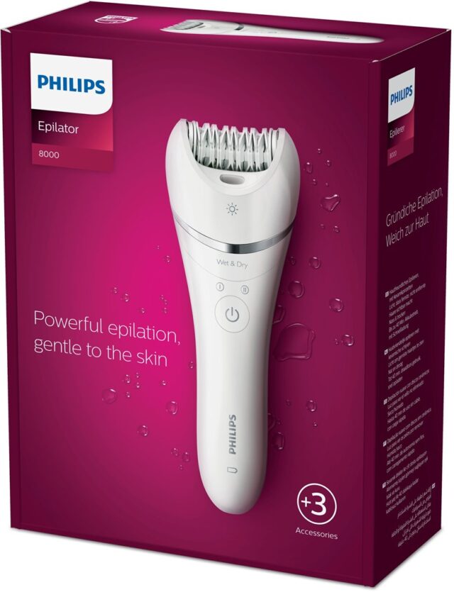 Philips BRE700/00 epilator 32 tweezers Silver  White - imagine 2