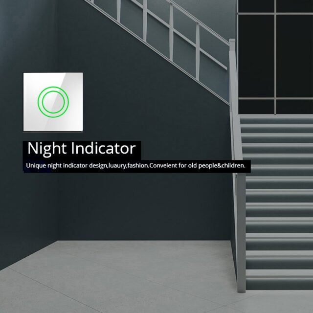 Touch Changeover Switch Light Switch Cross Switch Wall Switch Stair Switch with Color Change LED Backlight Recessed Switch 1-Fold Round White - imagine 3