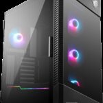 MSI MPG VELOX 100R Mid Tower Gaming Computer Case 'Black  4x 120mm ARGB Fans  1-6 ARGB Hub  ARGB light strip  USB Type-C  Tempered Glass  Center  E-ATX  ATX  mATX  mini-ITX'