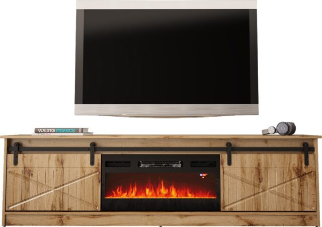 RTV GRANERO + fireplace cabinet 200x56.7x35 oak wotan - imagine 2