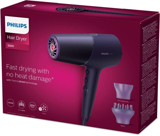 Philips 5000 series BHD514/00 hair dryer 2300 W Violet - imagine 2