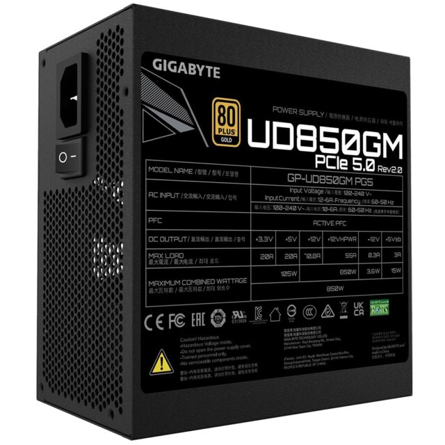 Gigabyte UD850GM 850W PG5 V2 (GP-UD850GM PG5 V2) - power supply  black - imagine 5