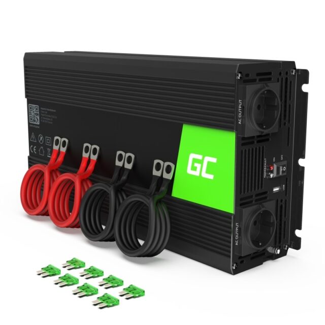 Green Cell INV15 power adapter/inverter Auto 3000 W Black - imagine 3