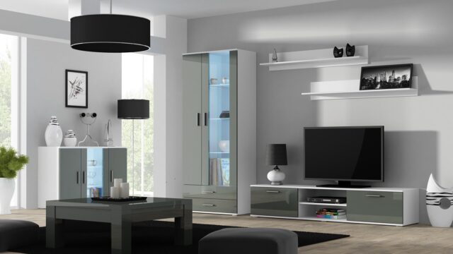 Cama TV stand SOHO 180 white/grey gloss - imagine 3