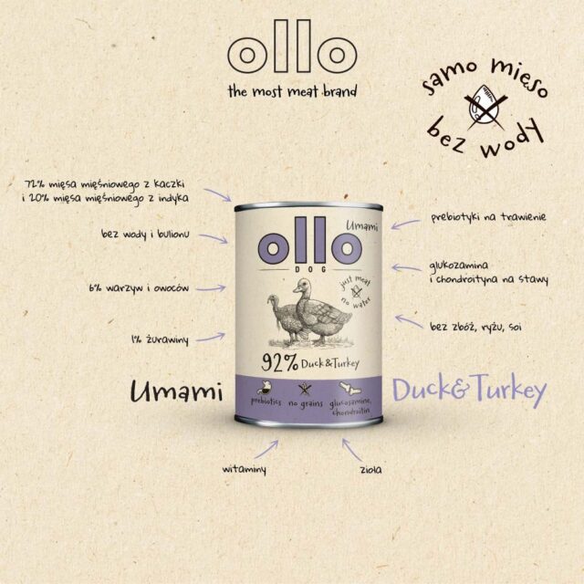 OLLO Umami Duck and turkey - wet dog food - 850g - imagine 4