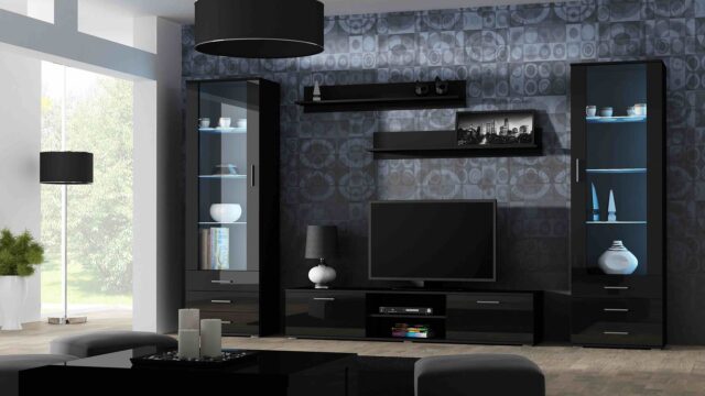 Cama TV stand SOHO 180 black/black gloss - imagine 7