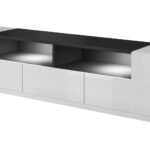 Cama TV cabinet RTV LAS VEGAS 180cm white/white gloss + black