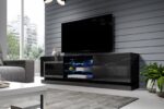Cama TV cabinet QIU 200 MDF black gloss/black gloss - imagine 6