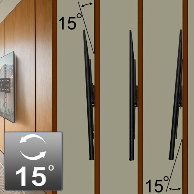 Maclean TV MC-421 Wall Mount Bracket 32 -90  VESA 600x400 80kg Tilting Universal Adjustable Spirit Level Accessories Flat Slim - imagine 16