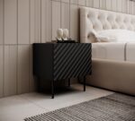 ONDA bedside table 2 pcs. 50x40x54 black - imagine 2