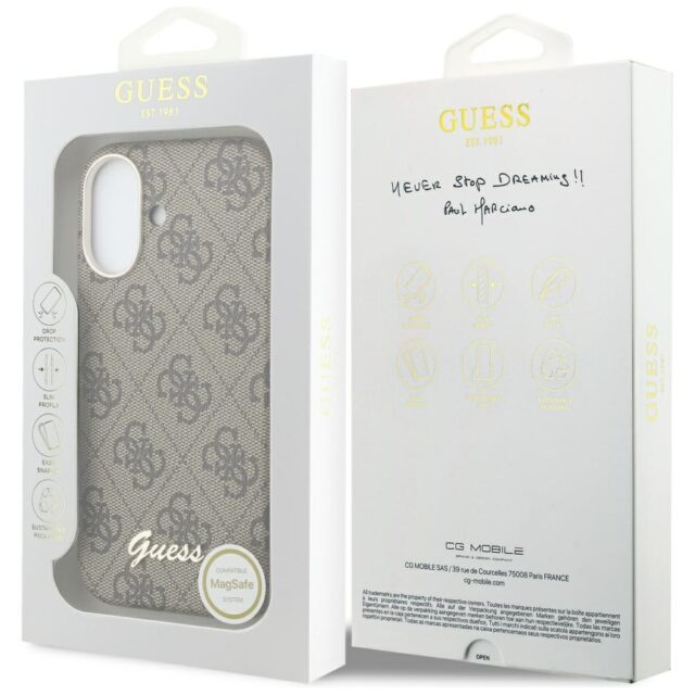 Case Guess 4G Script MagSafe for iPhone   17 brown - imagine 8