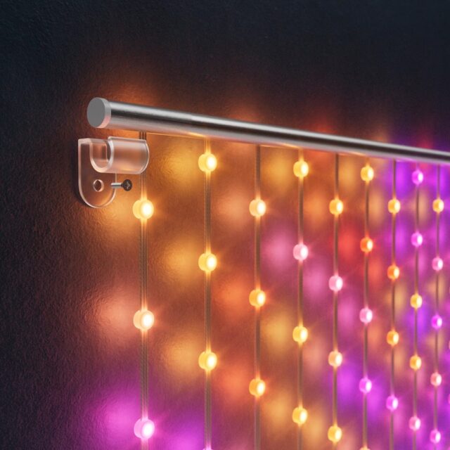 Twinkly Matrix - 480 RGB LED Pearl-shaped lights  clear wire  3.3x3.3ft F-plug type - imagine 6