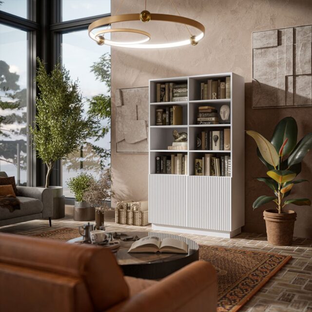 Cama LIVERTI bookcase 100x42x171 white - imagine 3