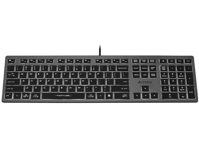 A4Tech FSTYLER FX60H (White Backlit) keyboard USB QWERTY Black  Grey - imagine 2
