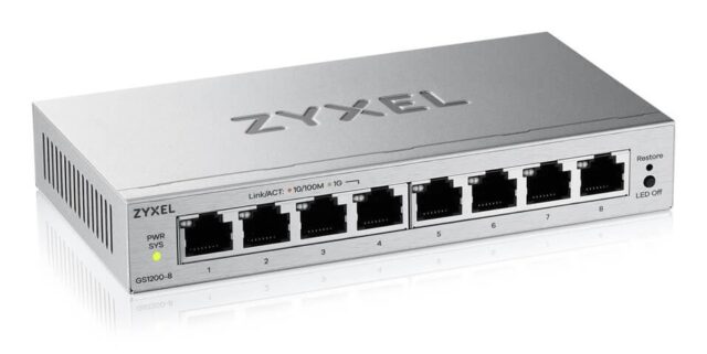 Zyxel GS1200-8V3 Managed L2 Gigabit Ethernet (10/100/1000) Desktop Grey - imagine 3