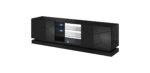 Cama TV cabinet QIU 200 MDF black gloss/black gloss - imagine 2