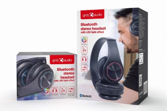 Gembird BHP-LED-01 headphones/headset Wired & Wireless Head-band Music/Everyday Micro-USB Bluetooth Black - imagine 7