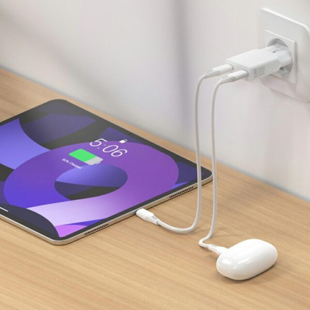 Ładowarka sieciowa 4smarts FlatPlug Slim  Dual 30W GaN 2xUSB-C biały - imagine 6