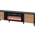 Cama Volare RTV cabinet 200 x 39 x 49 cm black/walnut + fireplace