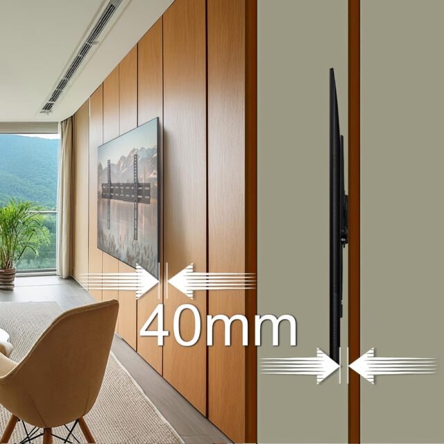 MACLEAN BRACKETS MC-862 Original Extra Sturdy Adjustable Easy Installation TV Bracket 26-55  40kg Universal Black max Vesa 400x400 - imagine 9